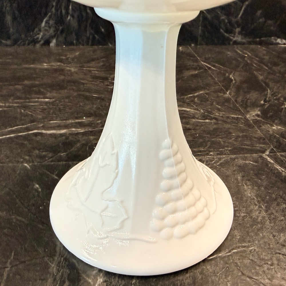 White Milk Glass Pedestal Bowl - Picture 5 of 15